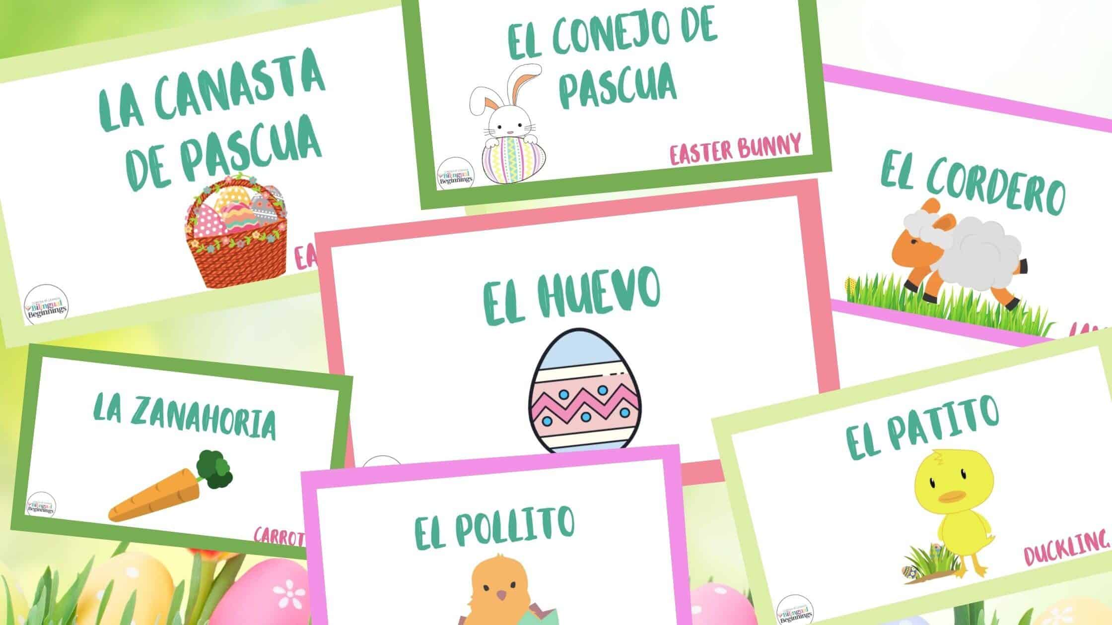 6. FREE Easter Flashcards in Spanish - with Bilingual Beginnings“These FREE bilingual Easter flashcards are great because you can use them as a memory game by printing off two sets, or you can use them as labels to play fun games such as sorting.”