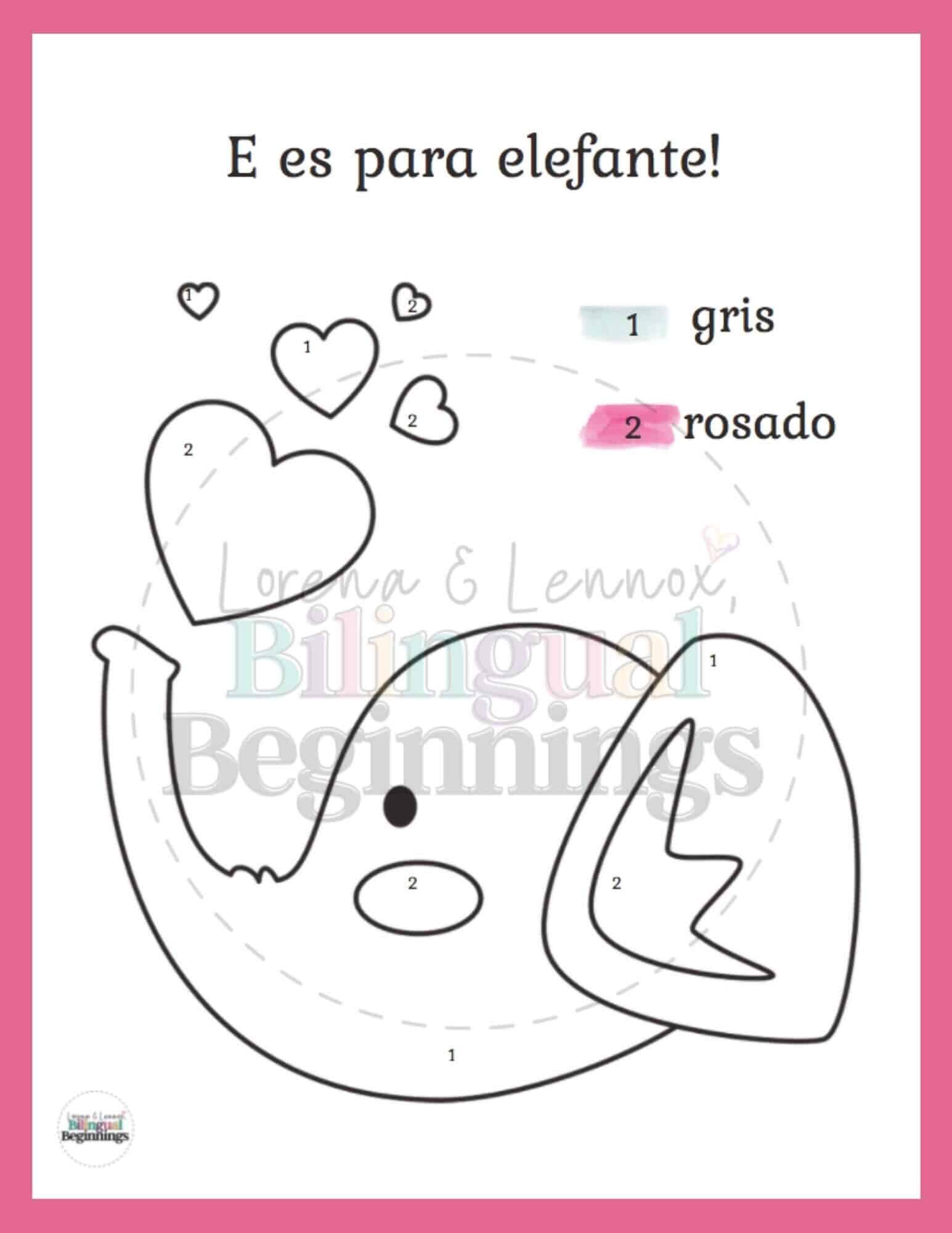 Free Letter E Printabes in Spanish