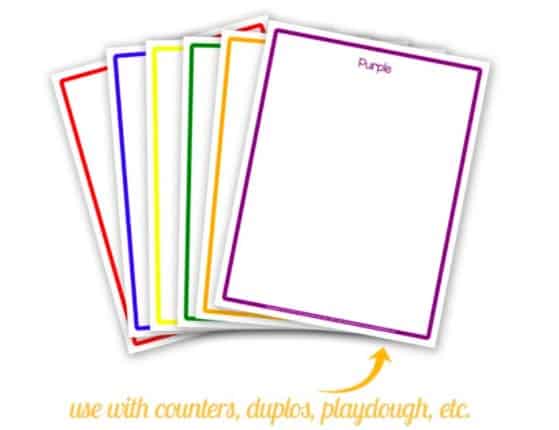 17.Color Sorting Printables - By: The Art Kit“Your toddler will love scouring the house or yard for different colored objects while they sort by color with these free color sorting cards from The Art Kit!”