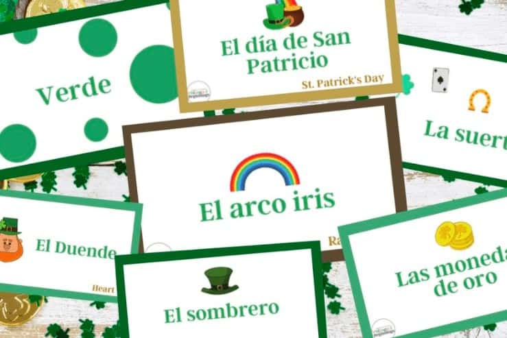 6. St. Patrick’s Day Flashcards in Spanish - with Bilingual Beginnings“The flashcards are great because you can use them as a memory game by printing off two sets, or you can use them as labels to play fun games such as sorting.”