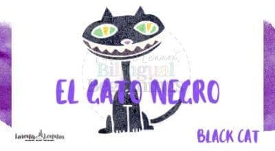 Halloween Printables in Spanish- Halloween Vocabulary Flashcards- El murciélago-El gato negro