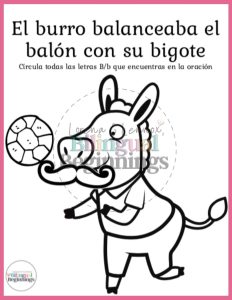 Letter B Printables in Spanish