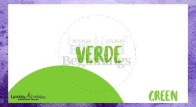 Halloween Printables in Spanish- Halloween Vocabulary Flashcards- verde