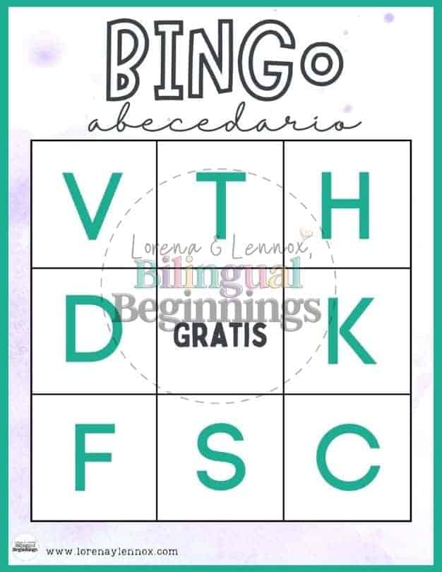 ABC Bingo Sheets in Spansih