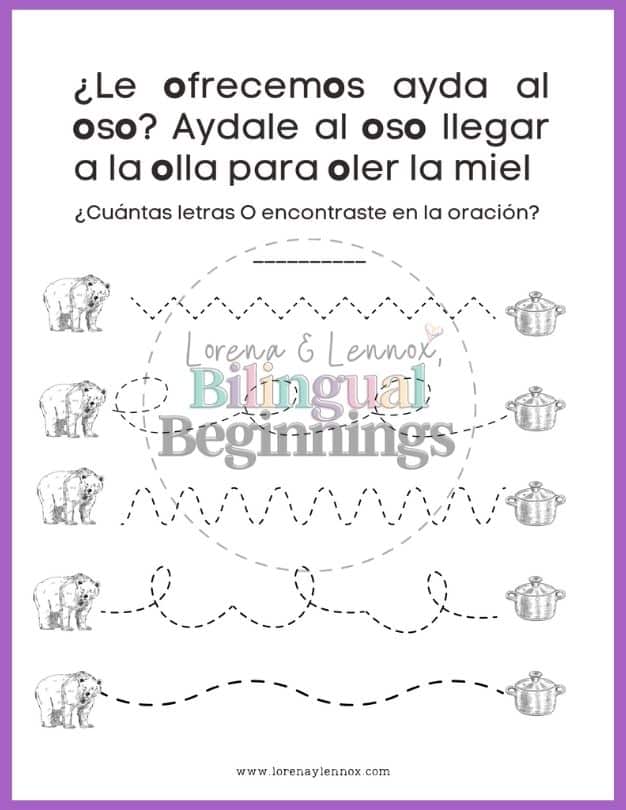 Letter O Alphabet Printables in Spanish for Preschoolers