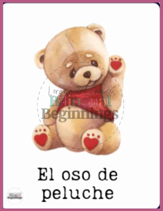 Valentine's Day Bingo in Spanish Flashcard - El oso de peluche