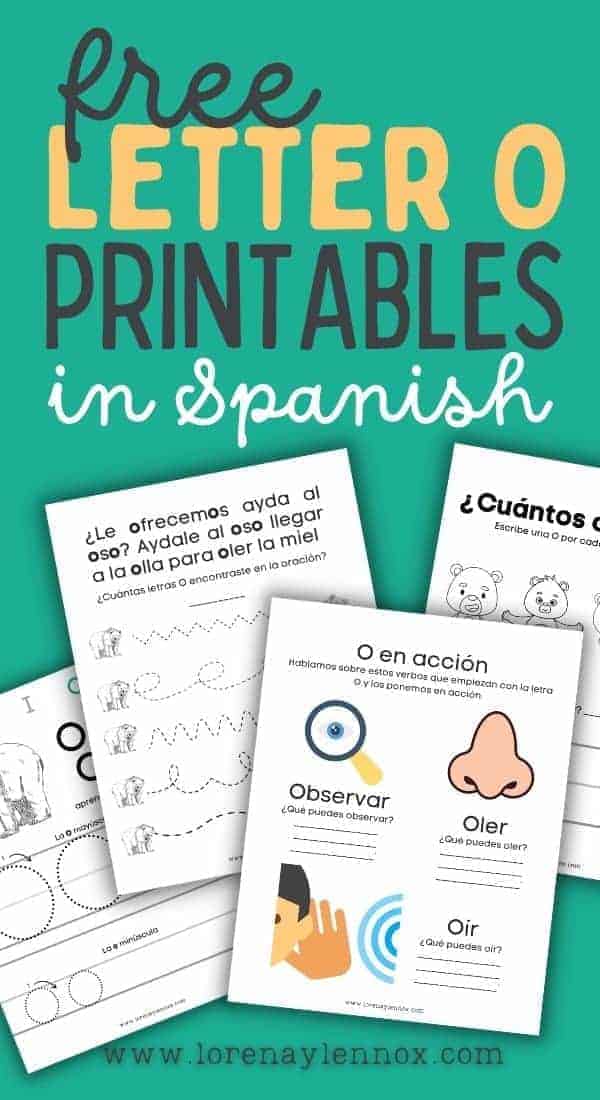 Letter O Alphabet Printables in Spanish for Preschoolers