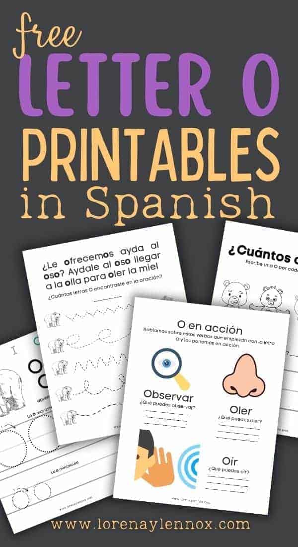 Letter O Alphabet Printables in Spanish for Preschoolers