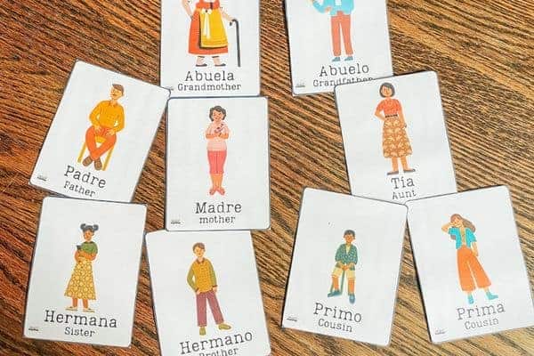 Family Words in Spanish Flashcards