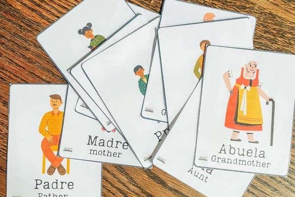 Family Words in Spanish Flashcards