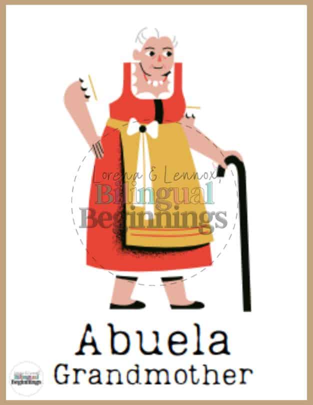 Family Words in Spanish Flashcards