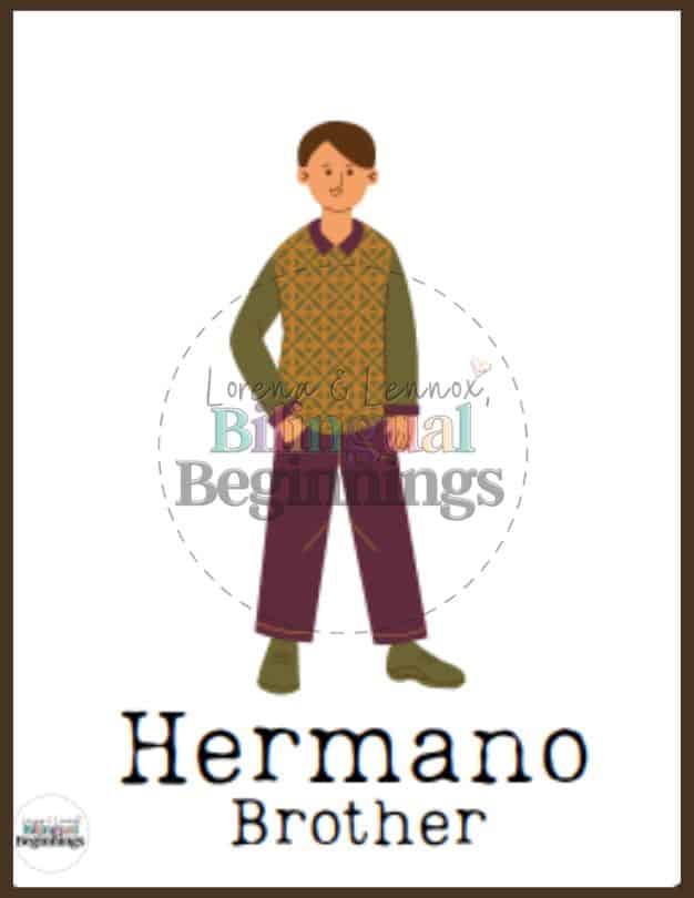 Family Words in Spanish Flashcards