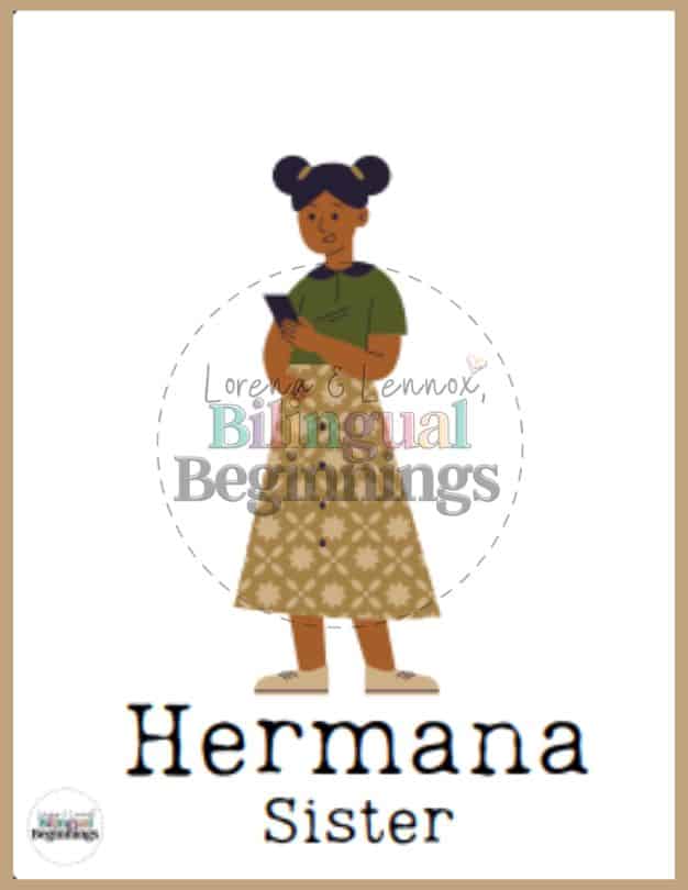 Family Words in Spanish Flashcards