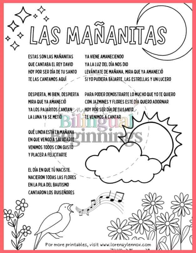Happy Birthday Songs in Spanish Printables