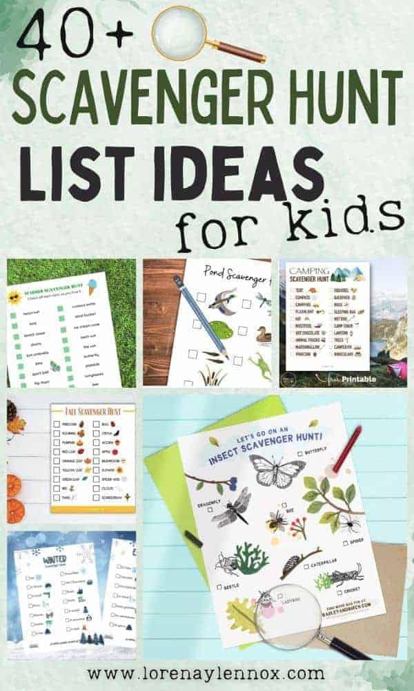 40 + Scavenger Hunt List Ideas for Kids of All Ages