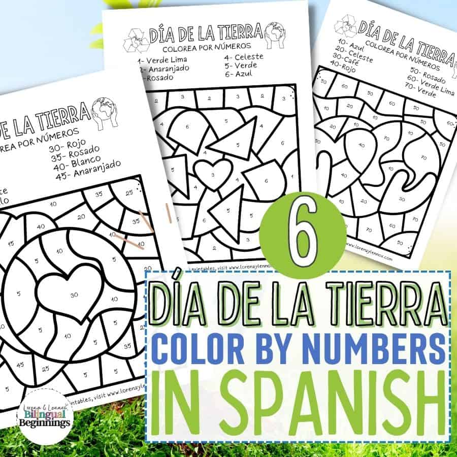 Earth Day Color by Number Printables in Spanish