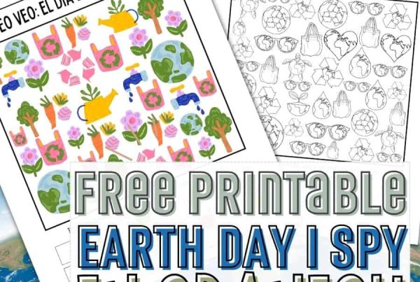 I Spy Earth Day Worksheet in Spanish for Kids