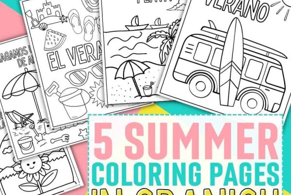 5 Summer Coloring Pages in Spanish