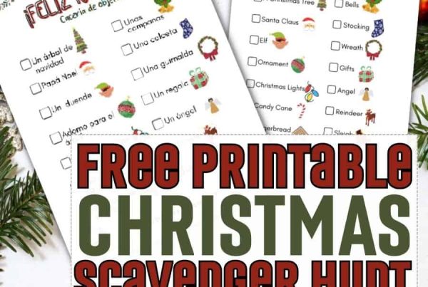 Christmas Scavenger Hunt Printable in Spanish and English