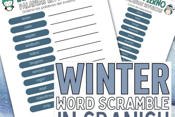 "Unleash the winter fun with our exciting Spanish Winter Word Scramble Printable! 🌨️ Challenge your mind as you unravel jumbled Spanish words related to the frosty season. Perfect for language learners and enthusiasts, this printable promises hours of entertainment while enhancing your Spanish vocabulary. ❄️ Grab your cozy blanket, a hot cup of cocoa, and embark on a linguistic adventure with this delightful and educational word game! 🧠✨ #SpanishLearning #WinterFun #WordScramble #LanguagePrintable #EducationalGames"