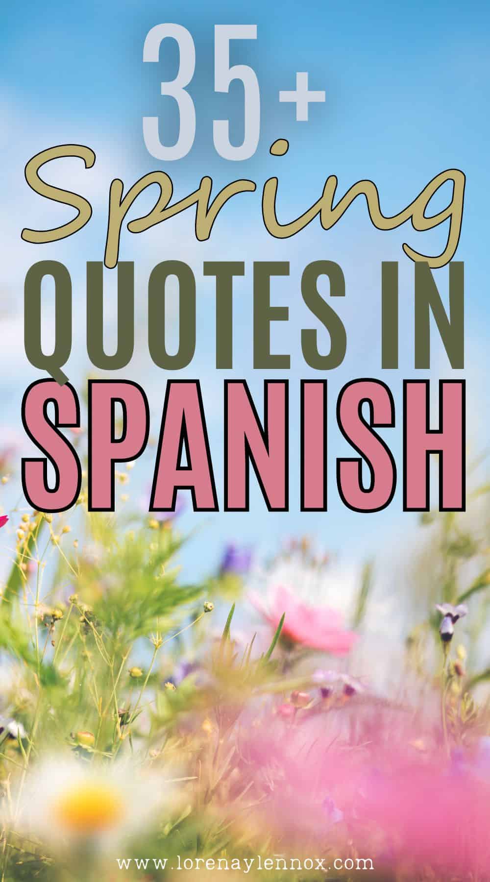 Celebrate the magic of springtime with these heartwarming Spring quotes in Spanish. 🌺 Let the warmth of the sun and the fragrance of flowers fill your days with joy. ☀️ #SpringMagic #JoyfulMoments Celebra la magia de la primavera con estas frases conmovedoras sobre la primavera, 🌺 Deja que el calor del sol y el aroma de las flores llenen tus días de alegría. ☀️ #MagiaPrimaveral #MomentosAlegres