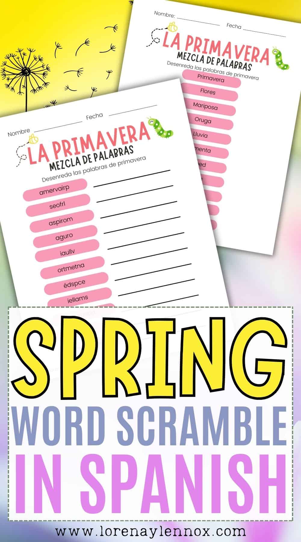 Revitalize your spring season with this engaging activity - a Spring Word Scramble in Spanish printable! Delight in the challenge of unscrambling words while immersing yourself in the beauty of the Spanish language. Whether you're looking to expand your vocabulary or seeking a fun family activity, this printable promises hours of enjoyment. Suitable for all ages and skill levels, it's a delightful way to infuse your home with the spirit of spring. Download your copy today and embark on a linguistic adventure!