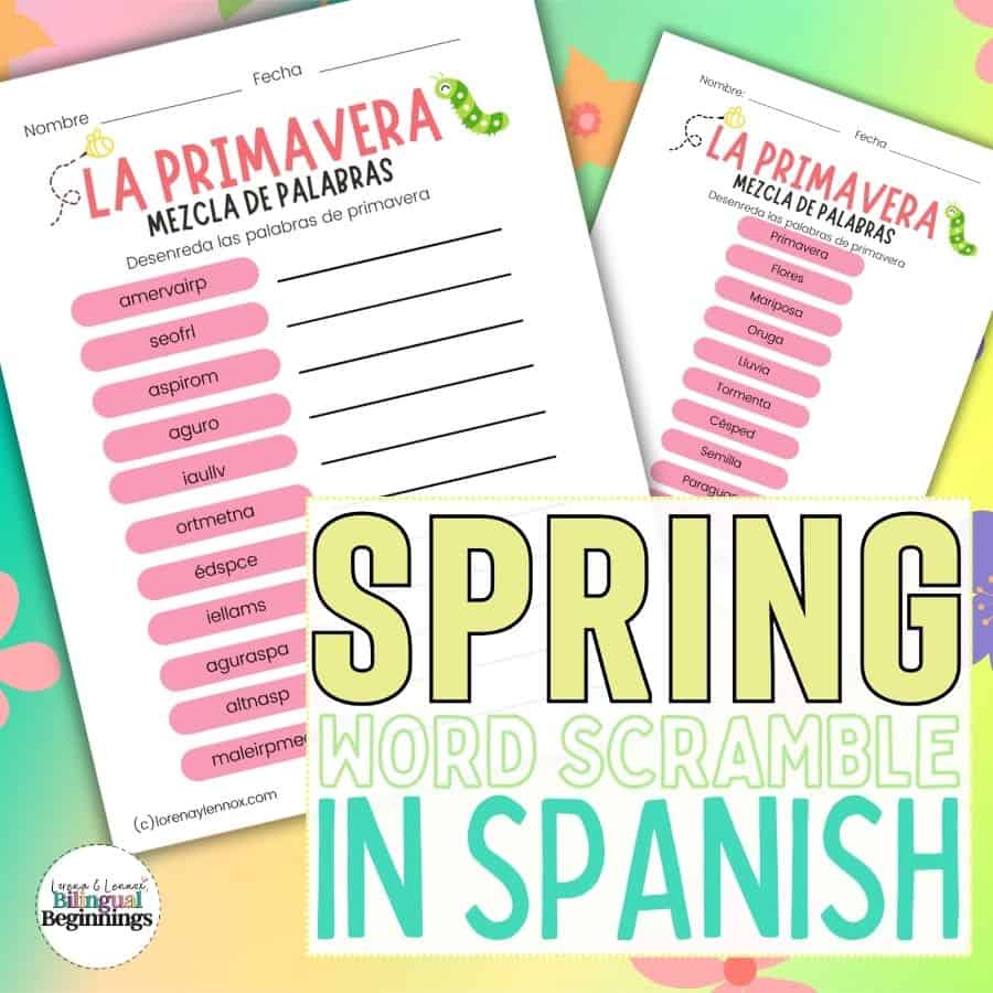 Transform your springtime into an exciting linguistic adventure with our Spring Word Scramble in Spanish printable! Delight in the challenge of unscrambling words while immersing yourself in the beauty of the Spanish language. Whether you're a beginner or fluent speaker, this activity promises hours of enjoyment and educational value. Perfect for individuals looking to expand their Spanish vocabulary or families seeking a fun and educational activity to enjoy together. Download and print your copy today to add a dash of linguistic springtime magic to your home!