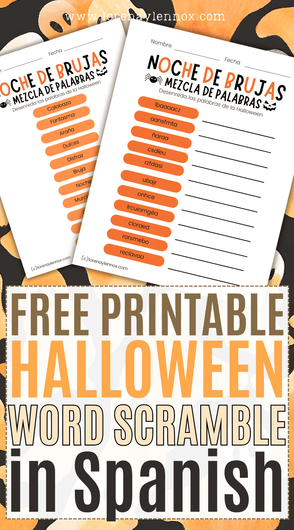 Looking for a fun and educational Halloween activity? Try our Spanish Word Scramble! This printable includes 11 Halloween-themed words, perfect for kids to practice their Spanish while having fun. It’s an easy, instant download—ideal for teachers, parents, or party planners. Engage your little ones with words like "Caldero" (cauldron) and "Sombrero" (hat). Celebrate Halloween with learning and play! 🎉✏️ #HalloweenPrintable #SpanishForKids